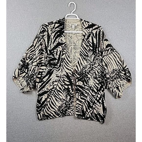 Coldwater Creek Black Ivory Knit Dolman Sleeve Button Up Sweater Women's Plus 3X - Picture 1 of 13